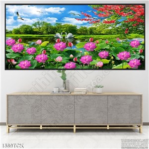 Tranh hoa sen hồng in lụa đẹp Tranh hoa sen hồng in lụa đẹp