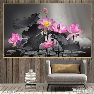 Tranh hoa sen hồng nghệ thuật Tranh hoa sen hồng nghệ thuật