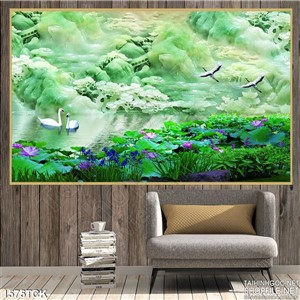 Tranh hoa sen tím trong đầm Tranh hoa sen tím trong đầm