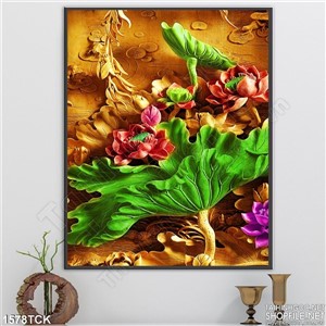 Tranh hoa sen đỏ đẹp 3D Tranh hoa sen đỏ đẹp 3D