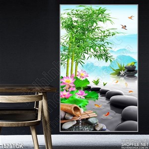 Tranh cảnh sen hồng đẹp Tranh cảnh sen hồng đẹp