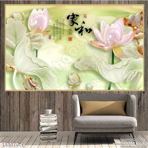 Tranh  sen in lụa đẹp Tranh  sen in lụa đẹp