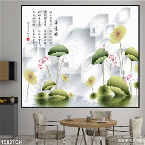 Tranh hoa sen vector đẹp Tranh hoa sen vector đẹp