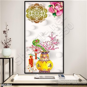 Tranh bình hoa trang trí ngày Tết