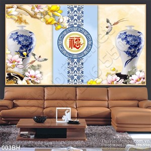 Tranh bình hoa cổ trang trí treo tường đẹp