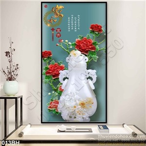 Tranh bình hoa phong thủy treo tường đẹp