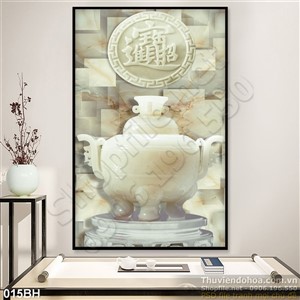 Tranh bình hoa giả ngọc trang trí treo tường