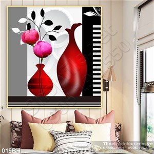 Tranh bình hoa trang trí nội thất hiện đại