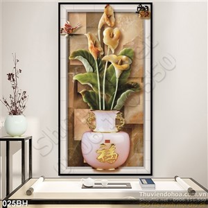 Tranh bình hoa giả ngọc đẹp