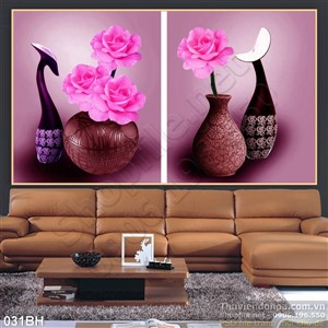 Tranh bình hoa trang trí nội thất văn phòng