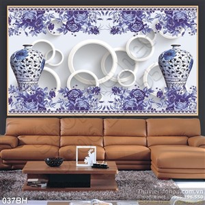 Tranh bình hoa cổ trang trí treo tường đẹp