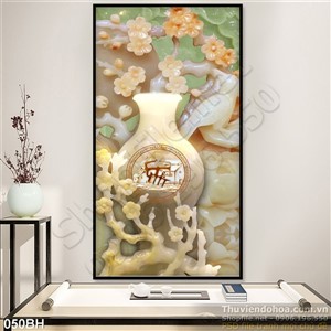 Tranh bình hoa giả ngọc treo tường độc đáo