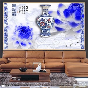 Tranh bình hoa cổ trang trí treo tường