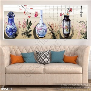 Tranh bình hoa cổ đẹp độc đáo