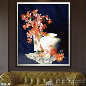 Tranh bình hoa trang trí treo tường đẹp