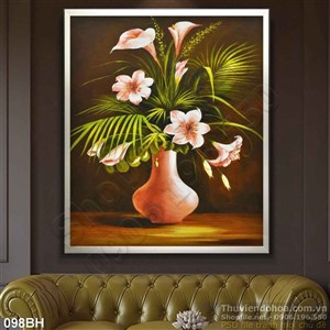 Tranh bình hoa đẹp độc đáo