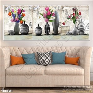 Tranh bình hoa đẹp độc đáo