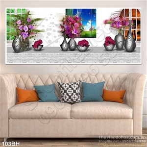 Tranh bình hoa trang trí treo tường đẹp