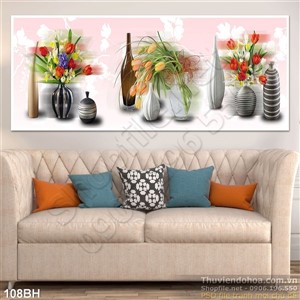 Tranh bình hoa nghệ thuật treo tường