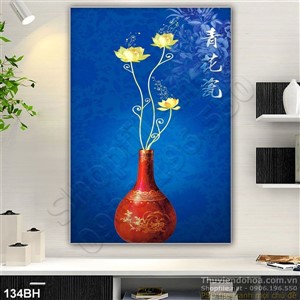 Tranh bình hoa trang trí treo tường