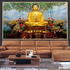 Tranh Tượng Phật bằng vàng
