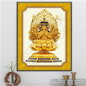 Tranh phật nghìn tay bằng vàng