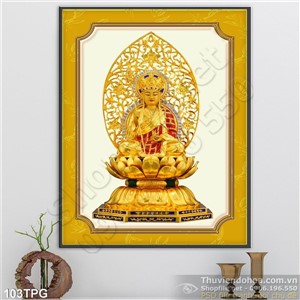 Tranh phật bằng vàng trang trí treo tường