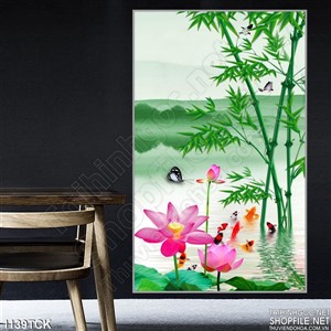 Tranh phong cảnh hoa sen Tranh phong cảnh hoa sen