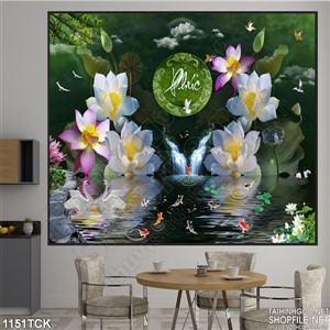 Tranh phong cảnh hoa sen Tranh phong cảnh hoa sen