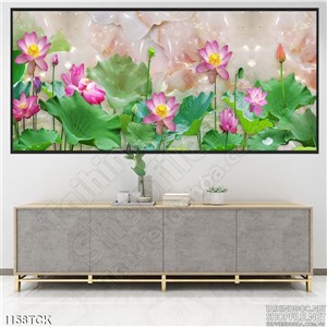 Tranh hoa sen trên nền giả ngọc Tranh hoa sen trên nền giả ngọc