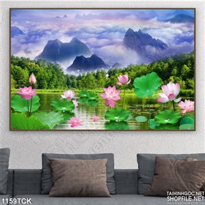 Tranh hoa sen phong thủy Tranh hoa sen phong thủy