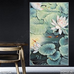Tranh hoa sen dán tường nghệ thuật Tranh hoa sen dán tường nghệ thuật
