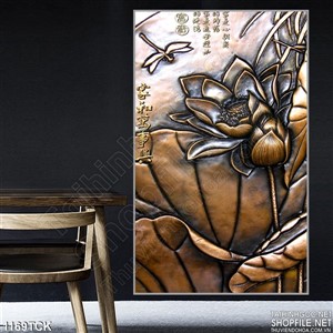 Tranh phù điêu hoa sen Tranh phù điêu hoa sen