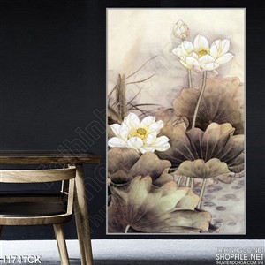 Tranh hoa sen treo phòng đẹp Tranh hoa sen treo phòng đẹp