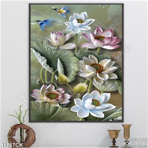 Tranh hoa sen giả ngọc 3D Tranh hoa sen giả ngọc 3D