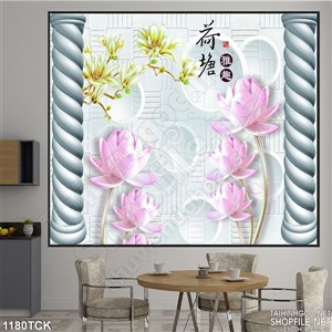Tranh 3D hoa sen treo tường Tranh 3D hoa sen treo tường
