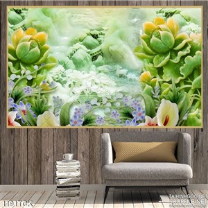 Tranh treo phòng hoa sen giả ngọc Tranh treo phòng hoa sen giả ngọc