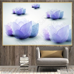 Tranh trang trí hoa sen tím Tranh trang trí hoa sen tím