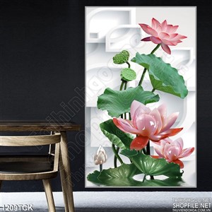 Tranh hoa sen trang trí hiện đại Tranh hoa sen trang trí hiện đại