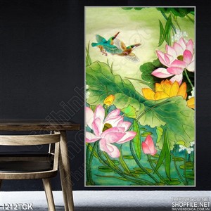 Tranh tường hoa sen nghệ thuật Tranh tường hoa sen nghệ thuật