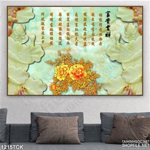 Tranh treo tường hoa sen giả ngọc psd Tranh treo tường hoa sen giả ngọc psd