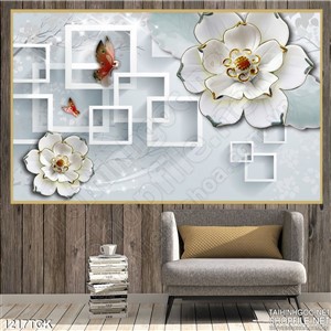 Tranh trang trí hoa sen sang trọng Tranh trang trí hoa sen sang trọng