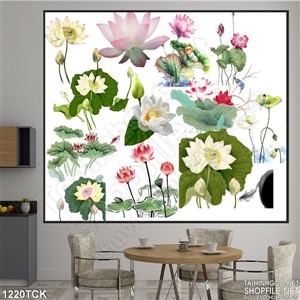 Tranh tổng hợp các loại hoa sen Tranh tổng hợp các loại hoa sen