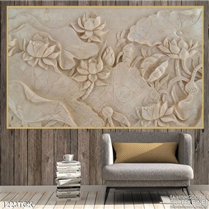 Tranh điêu khắc hoa sen nghệ thuật Tranh điêu khắc hoa sen nghệ thuật