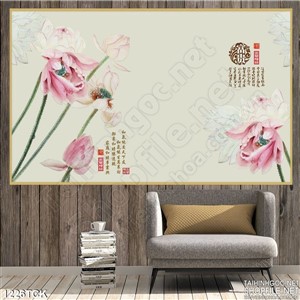Tranh trang trí tường hoa sen Tranh trang trí tường hoa sen
