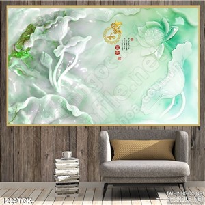 Tranh giả ngọc hoa sen sang trọng Tranh giả ngọc hoa sen sang trọng