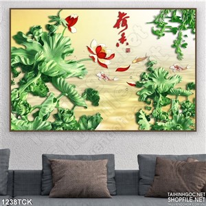 Tranh 3D hoa sen trang trí phòng Tranh 3D hoa sen trang trí phòng