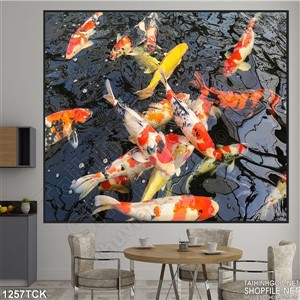 Tranh cá chép trên mặt nước Tranh cá chép trên mặt nước