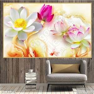 Tranh treo phòng hoa sen độc đáo Tranh treo phòng hoa sen độc đáo