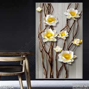 Tranh hoa sen trang trí hiện đại psd Tranh hoa sen trang trí hiện đại psd